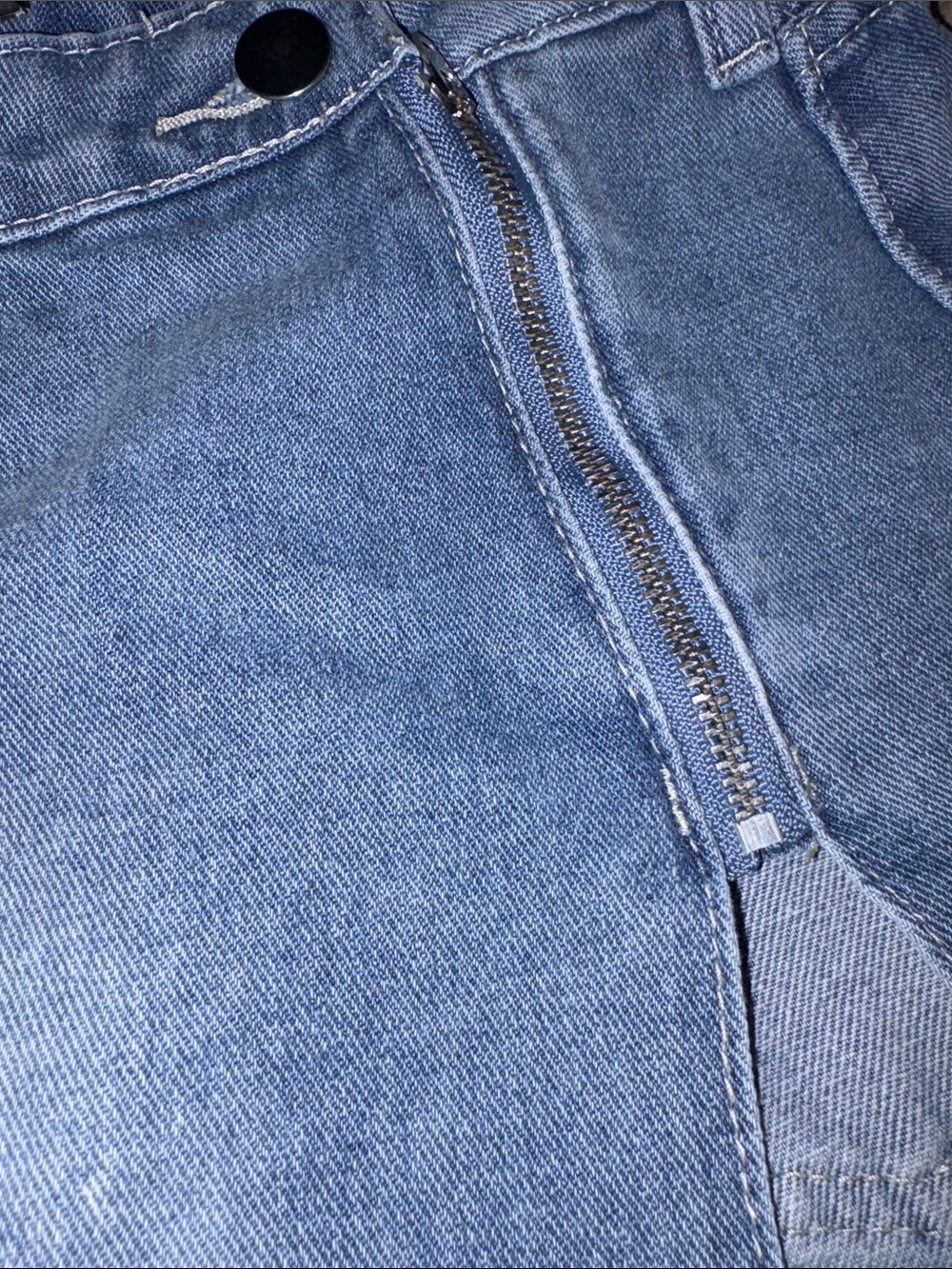 Fashion Nova Light Blue Denim micro Mini Skirt - Picture 4 of 5